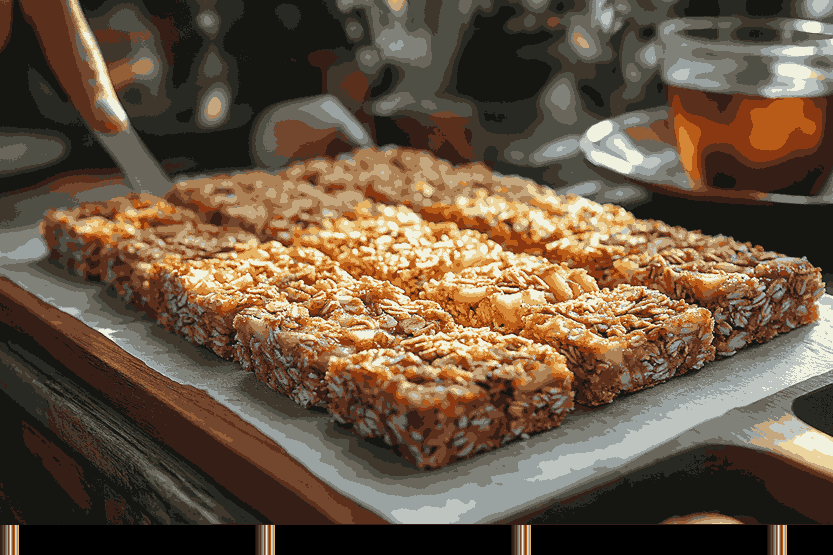 Potong dan sajikan oat bar pie apel
