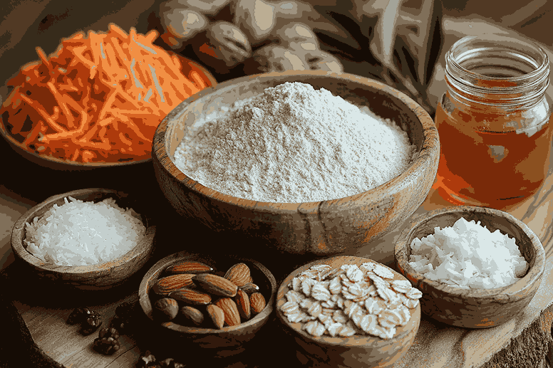 Bahan untuk pancake kue wortel ala Bali