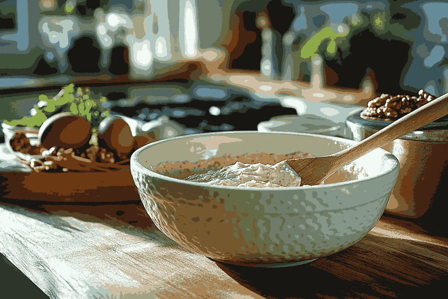Campur bahan basah untuk pancake kue wortel