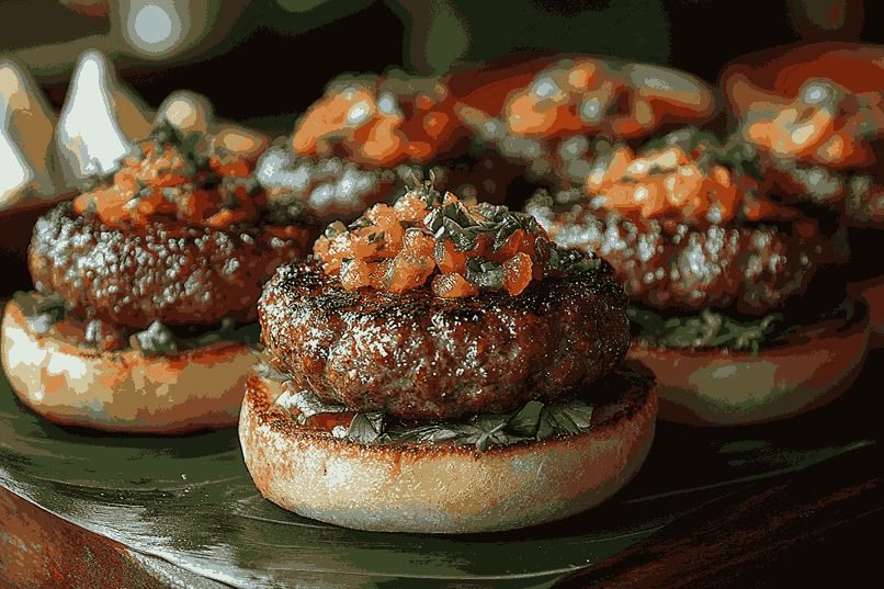 ミニトーストバーガーを組み立てる