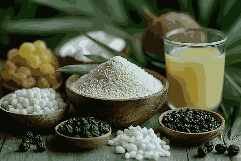 Ингредиенты для ломтиков Rice Bubble в балийском стиле