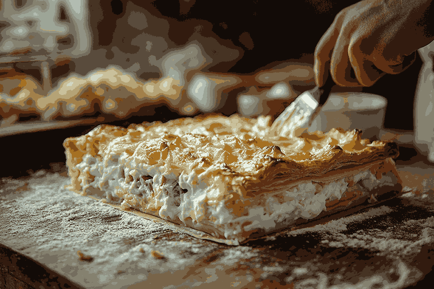 Соберите пирог с курицей и луком-пореем