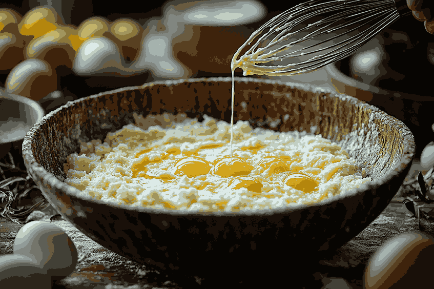 Campur bahan basah untuk Kue Feijoa