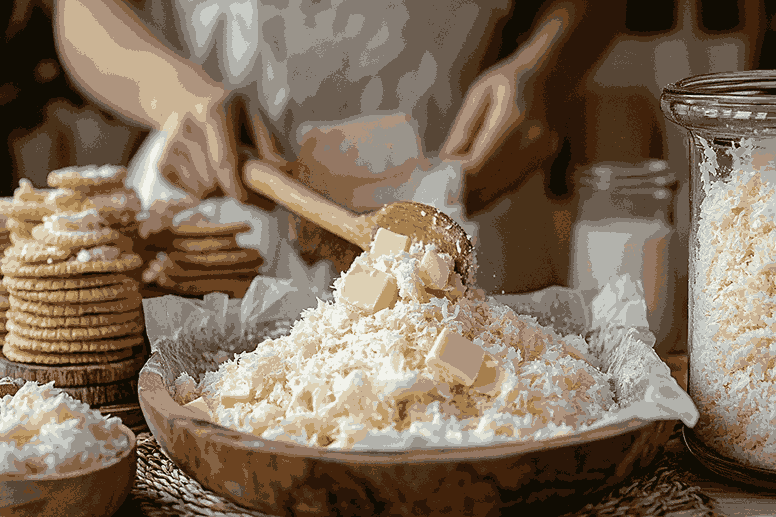 コンデンスミルクスライスのベースを準備する