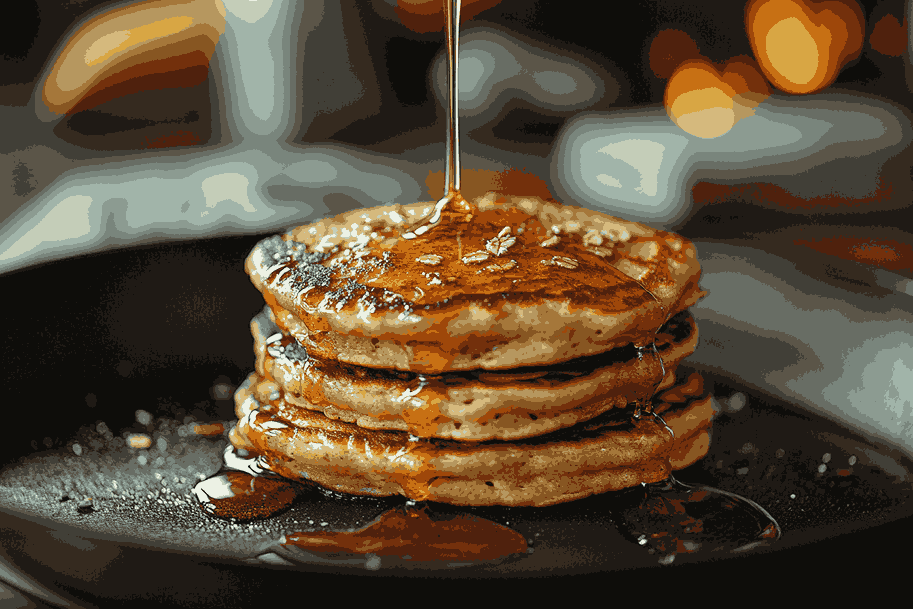 Memasak pancake tepung oat