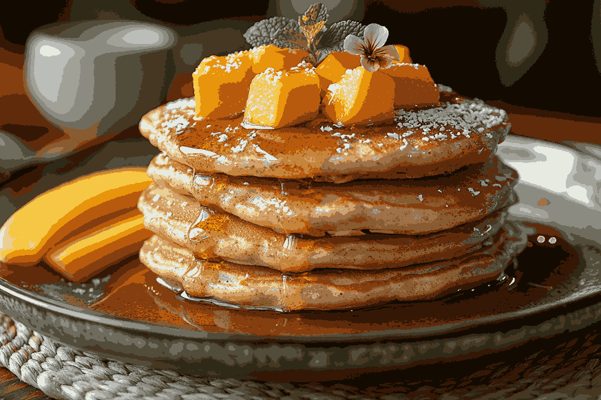 Menambahkan topping pada pancake tepung oat
