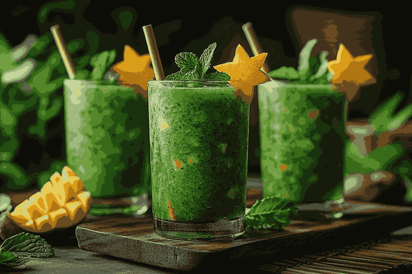 Tambahkan sentuhan akhir pada smoothie bayam