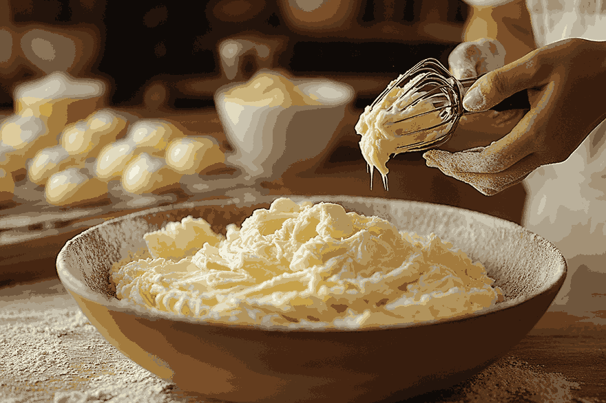 Menyiapkan adonan kue cornflake