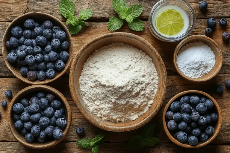 Ингредиенты для балийских рулетов с черникой