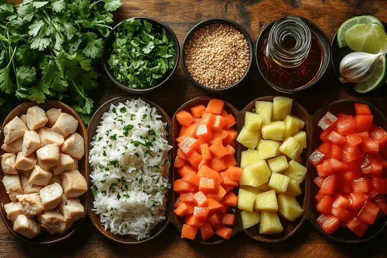 Приготовление курицы для жареной курицы с ананасом