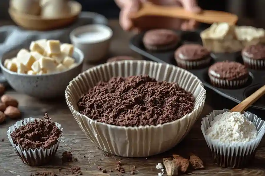 Процесс выпечки шоколадных капкейков с кокосом и балийским акцентом