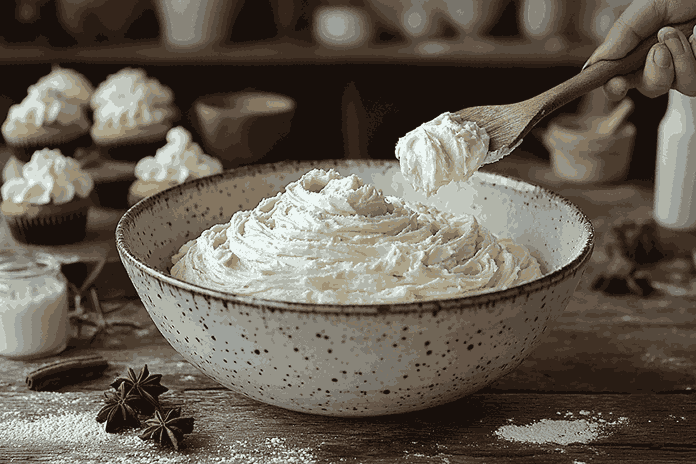 にんじんカップケーキのフロスティングを作る