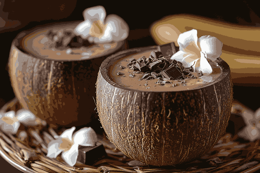 Menghias dan menyajikan susu cokelat