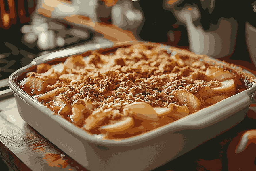 アップルクランブルスライスを組み立てて焼く