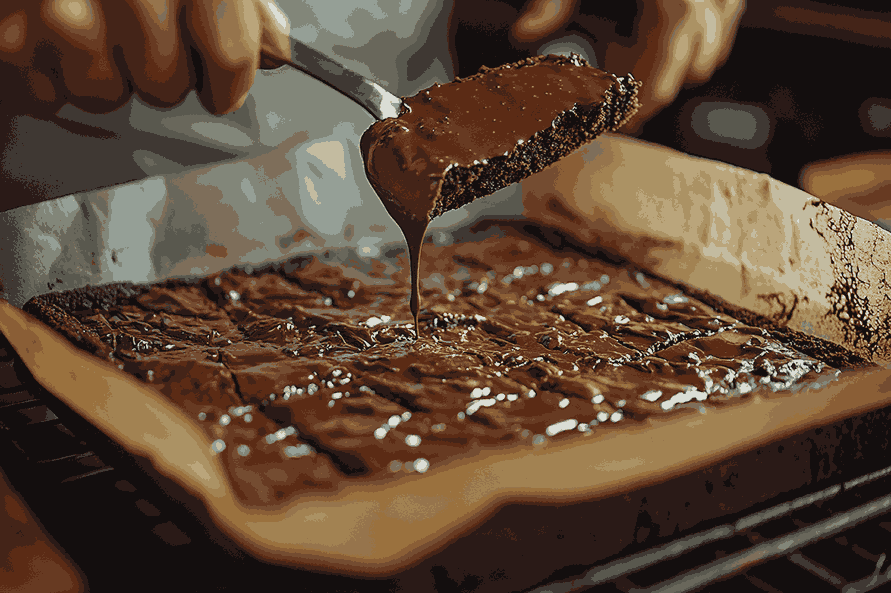 チョコレートブラウニーを焼く