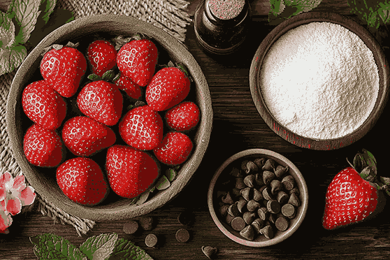 Bahan untuk Strawberry Santas ala Bali