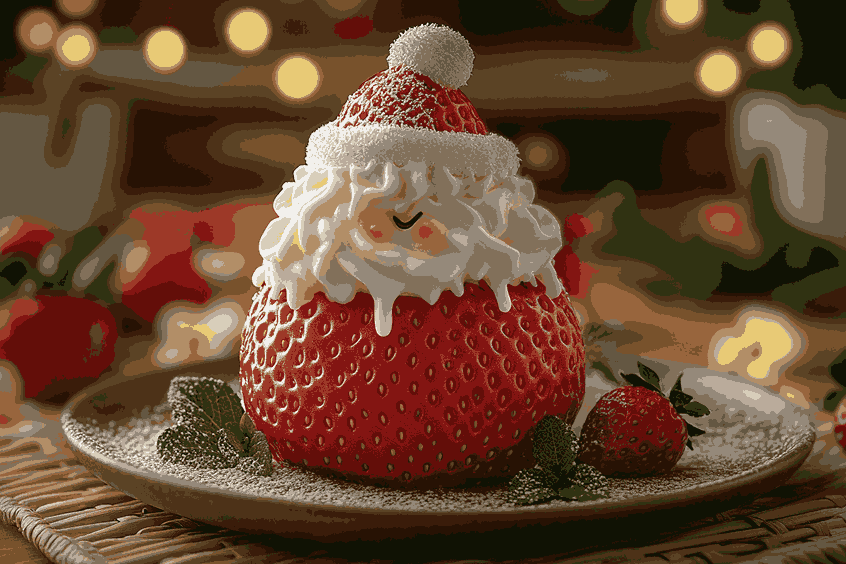 Menambahkan detail pada Strawberry Santas