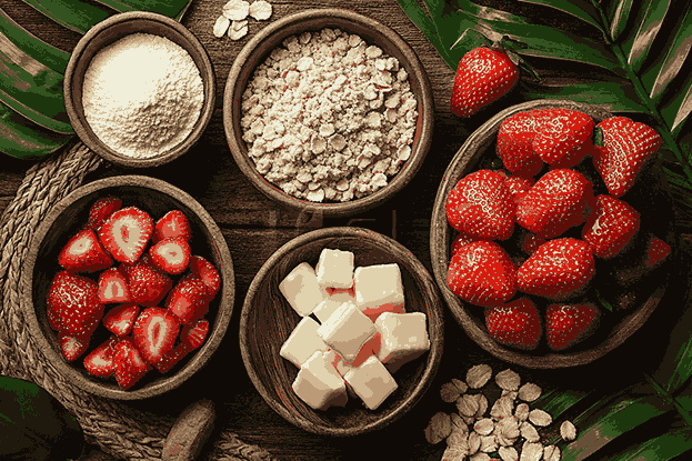 Bahan untuk Strawberry Crumble Bars ala Bali
