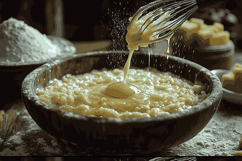 Campur bahan kering untuk kue polos