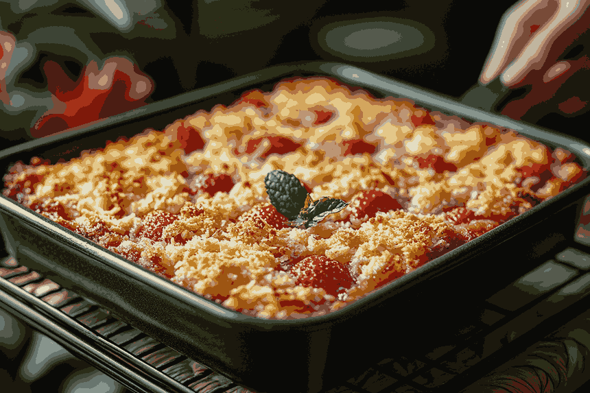 Membuat topping crumble untuk Strawberry Crumble Bars