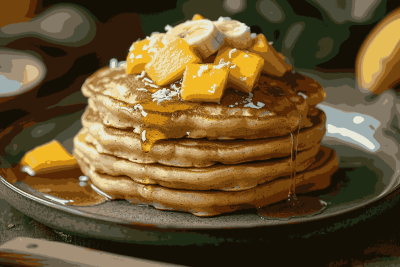 Pancake Apel dan Oat Mudah untuk Anak-anak di Bali, Indonesia