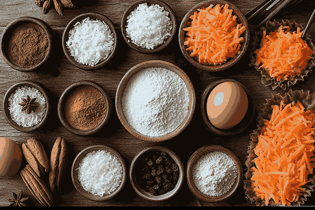 Bahan untuk muffin wortel ala Bali