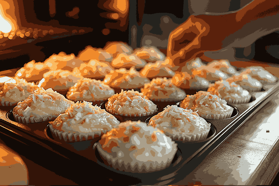 Isi cetakan muffin dengan adonan wortel